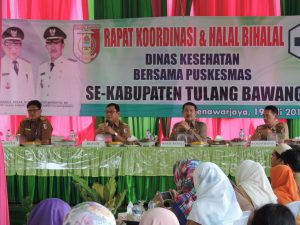 RAKOR- Rakor Dinas Kesehatan sekaligus Halal Bi Halalayang digelar di Banjarmargo