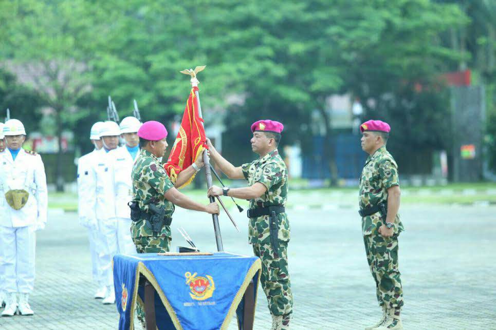 serah terima jabatan komandan marinir di lampung, rabu (31/8/2016)
