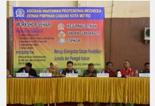 Puluhan Kepala Sekolah dan Bendahara se Kota Metro Ikuti Workshop Jurnalistik